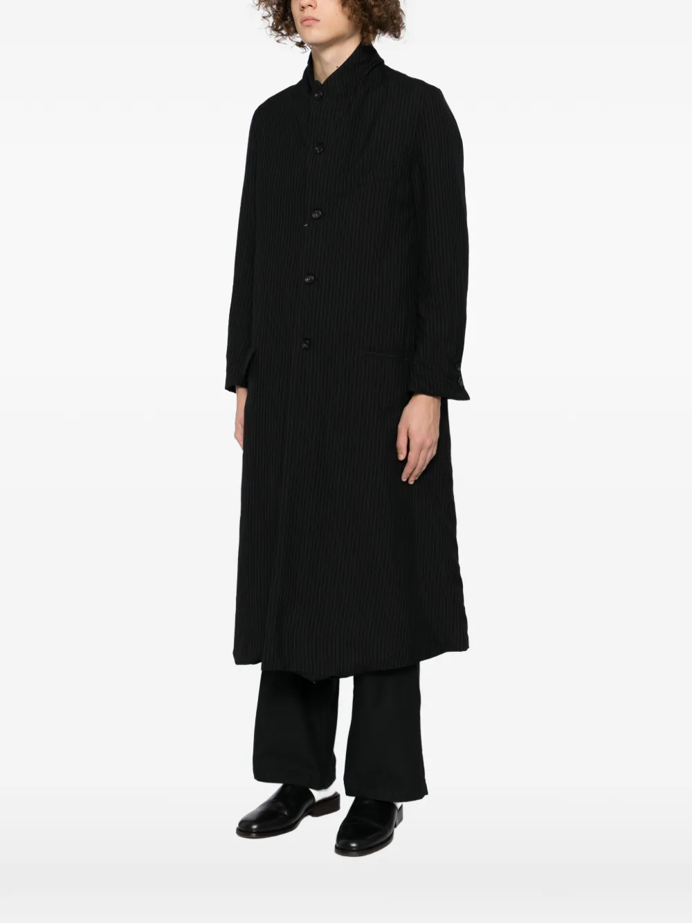 Paul Harnden Striped Coat In Black