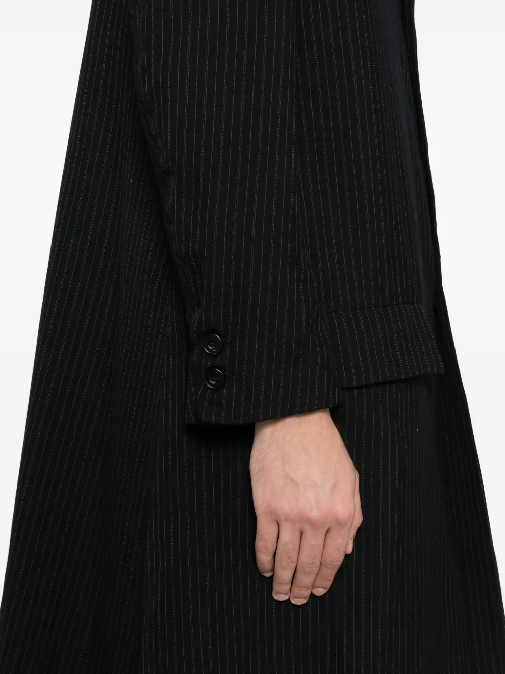 Paul Harnden Striped Coat In Black
