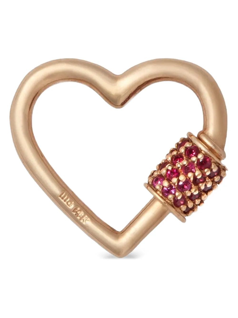 Marla Aaron 14K yellow gold ruby Baby Heartlock pendant | Gold | Image 1