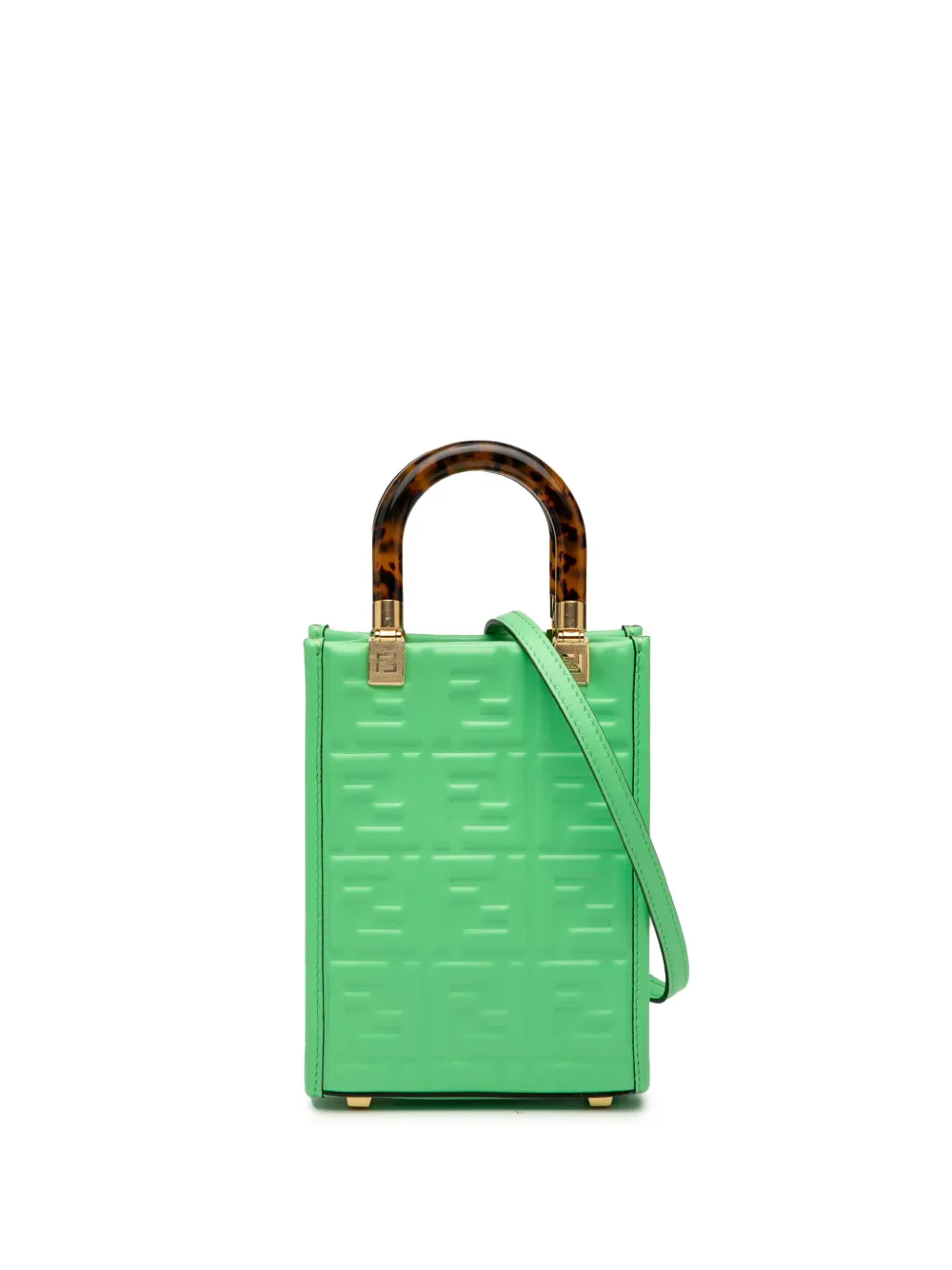 Fendi Pre-Owned 2010-2025 Mini Zucca Embossed Leather Sunshine Shopper Fendi Pre-Owned 2010-2025 Mini Zucca Embossed Leather Sunshine Shopper