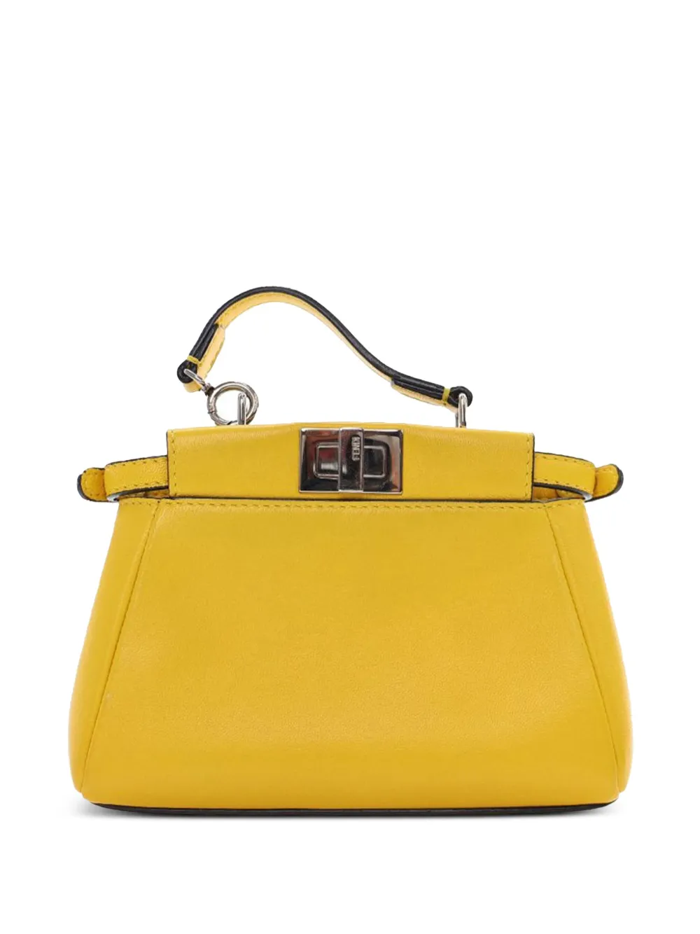 Fendi Pre-Owned 2010-2025 Micro Leather Peekaboo satchel - イエロー Fendi Pre-Owned 2010-2025 Micro Leather Peekaboo satchel - イエロー