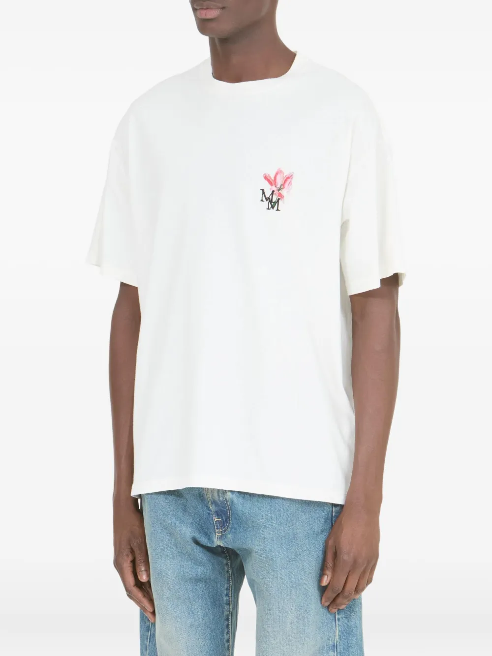 Maison Margiela T-shirt met geborduurd logo Wit