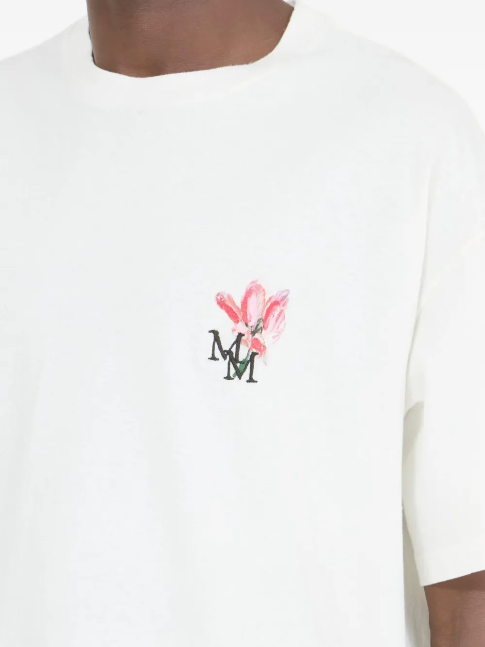Maison Margiela T-shirt met geborduurd logo Wit