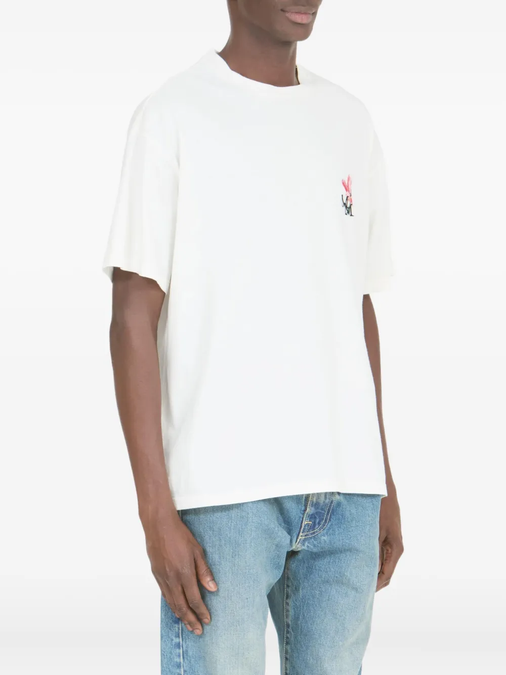 Maison Margiela T-shirt met geborduurd logo Wit