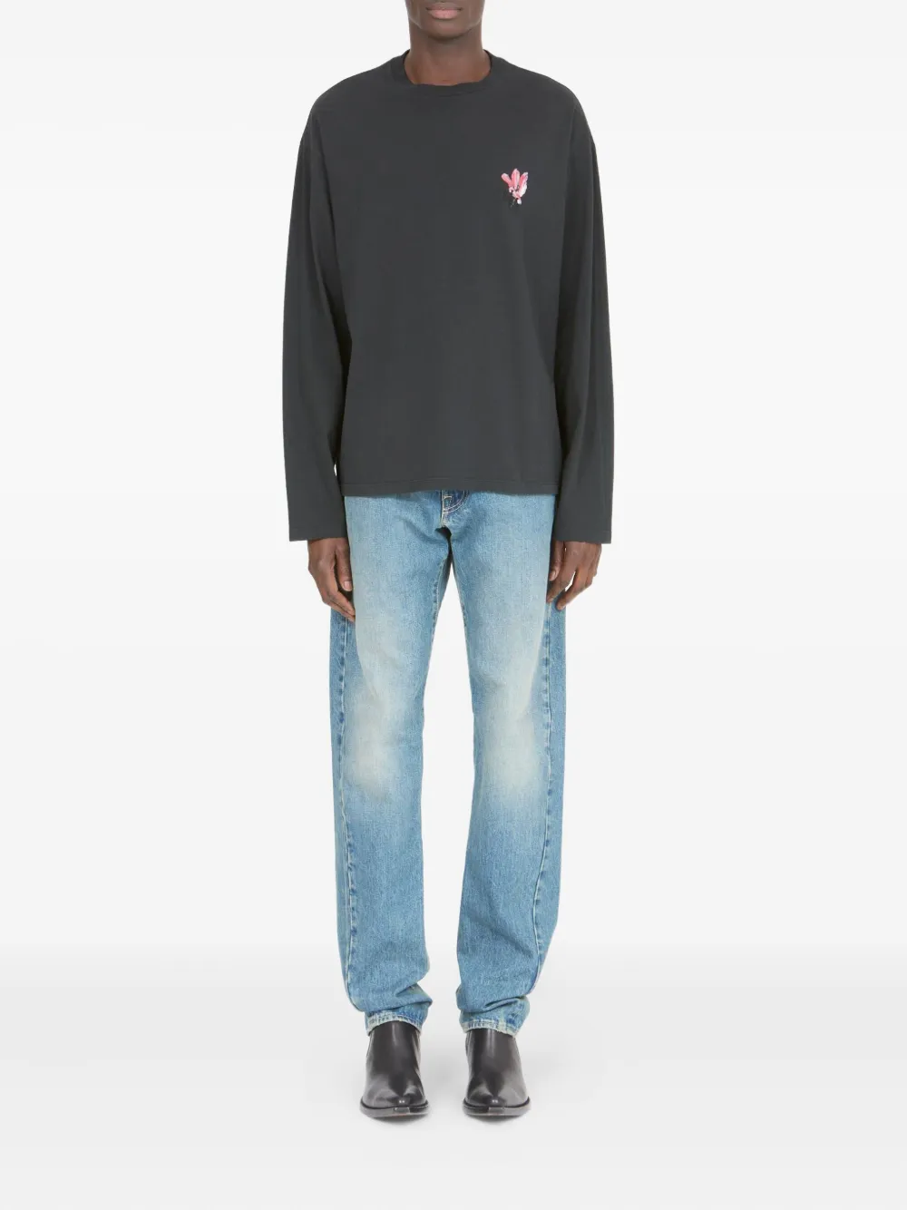 Maison Margiela T-shirt met bloemenprint Grijs