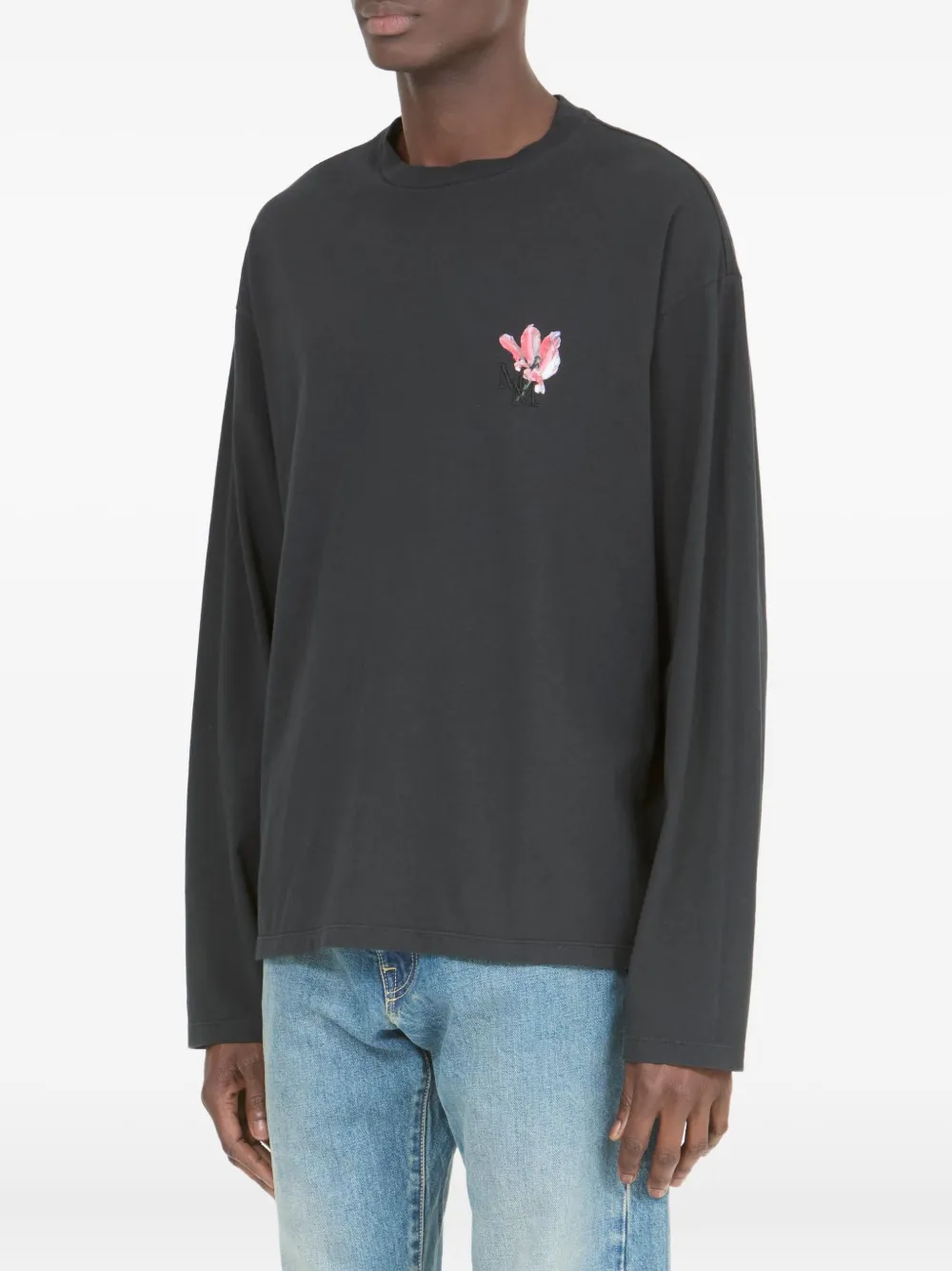 Maison Margiela T-shirt met bloemenprint Grijs