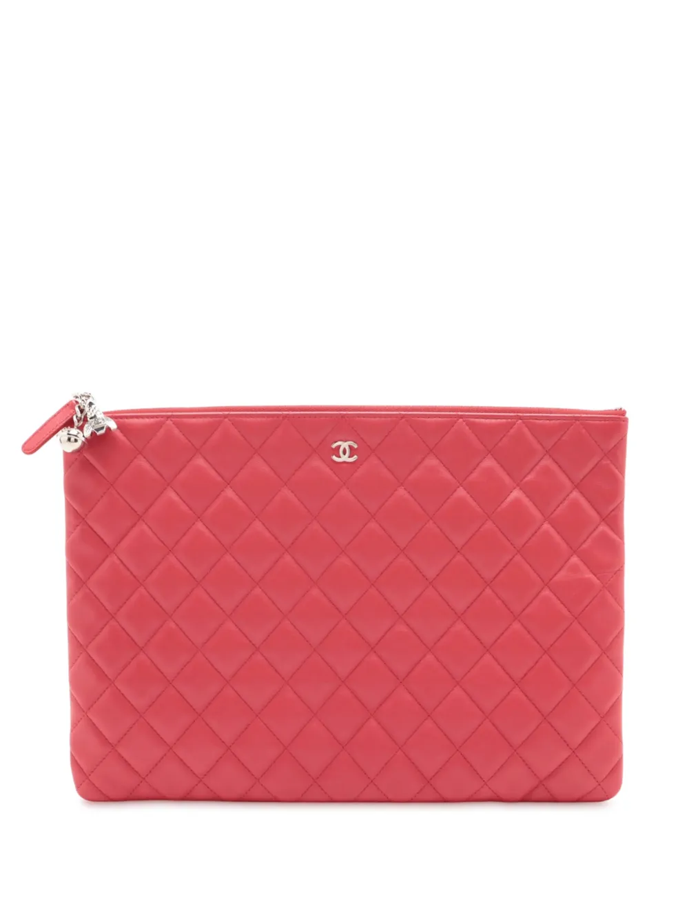 CHANEL Pre-Owned 2017-2018 Large Quilted lambskin Cosmetic Case clutch CHANEL Pre-Owned 2017-2018 Large Quilted lambskin Cosmetic Case clutch