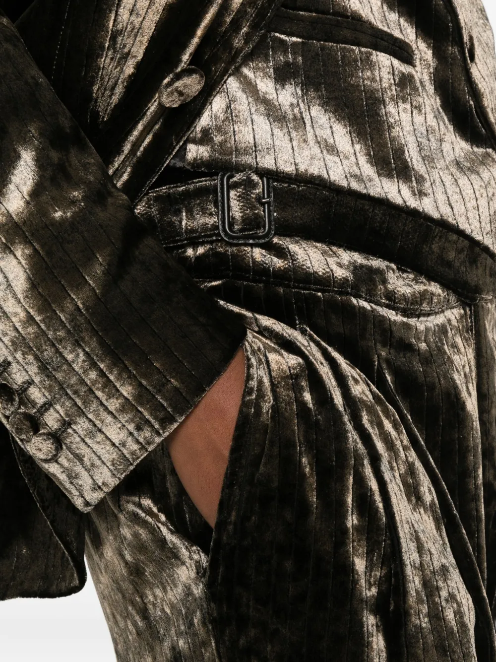 Emporio Armani Driedelig pak met fluwelen textuur Bruin