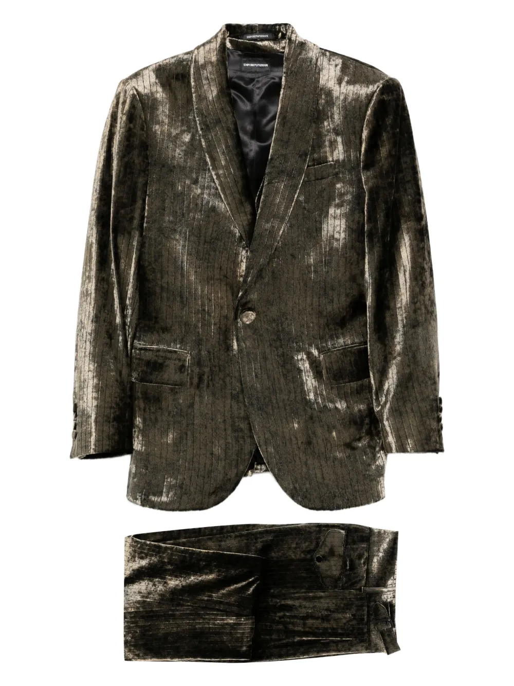 Emporio Armani velvet-texture suit (set of three) | Brown | Image 1