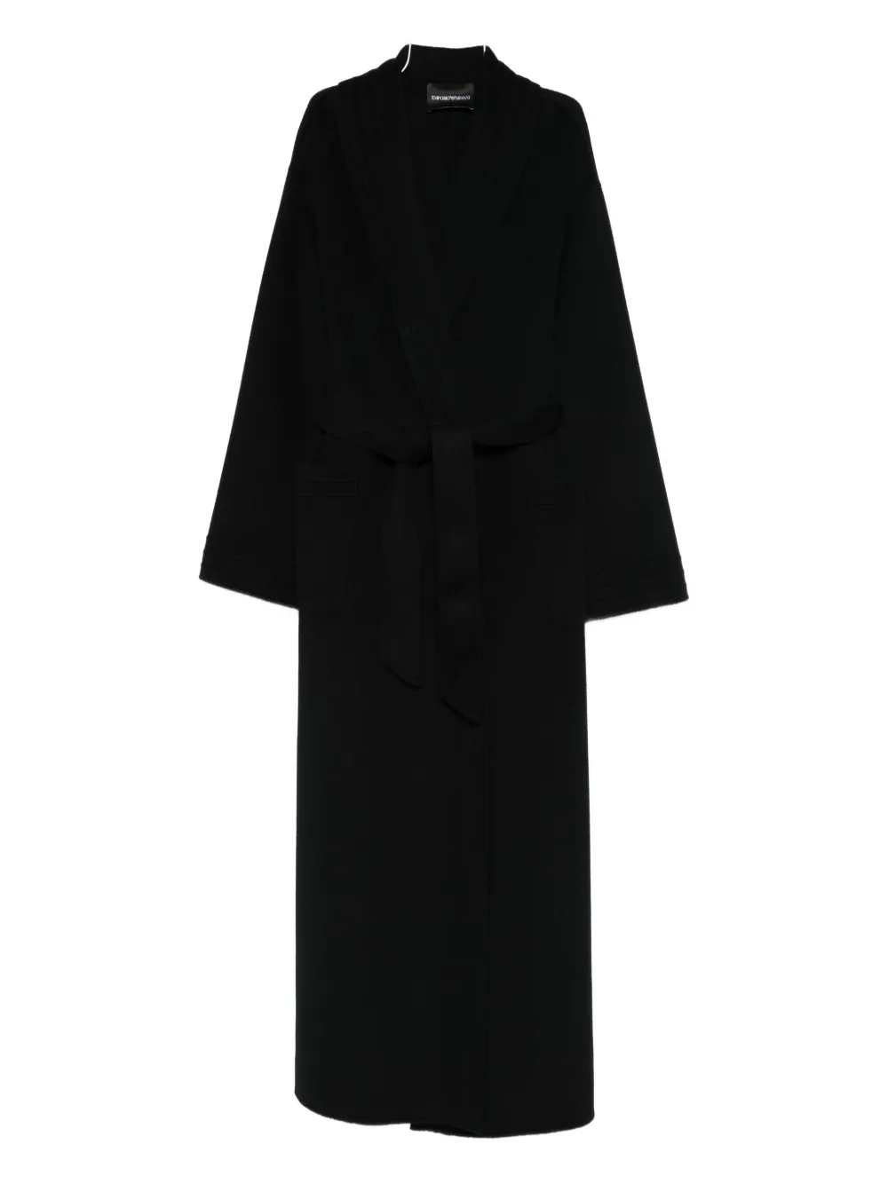 Emporio Armani Wide-sleeves Coat In Black