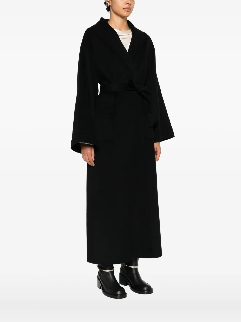 Emporio Armani Wide-sleeves Coat In Black