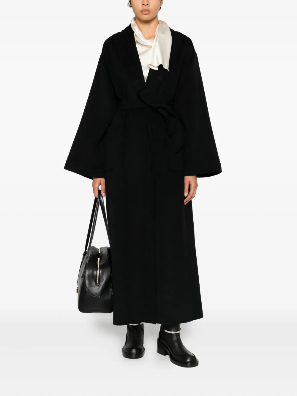 Emporio Armani Wide-sleeves Coat In Black