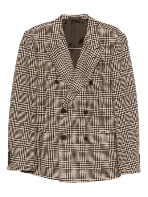 Emporio Armani double-breasted houndstooth blazer