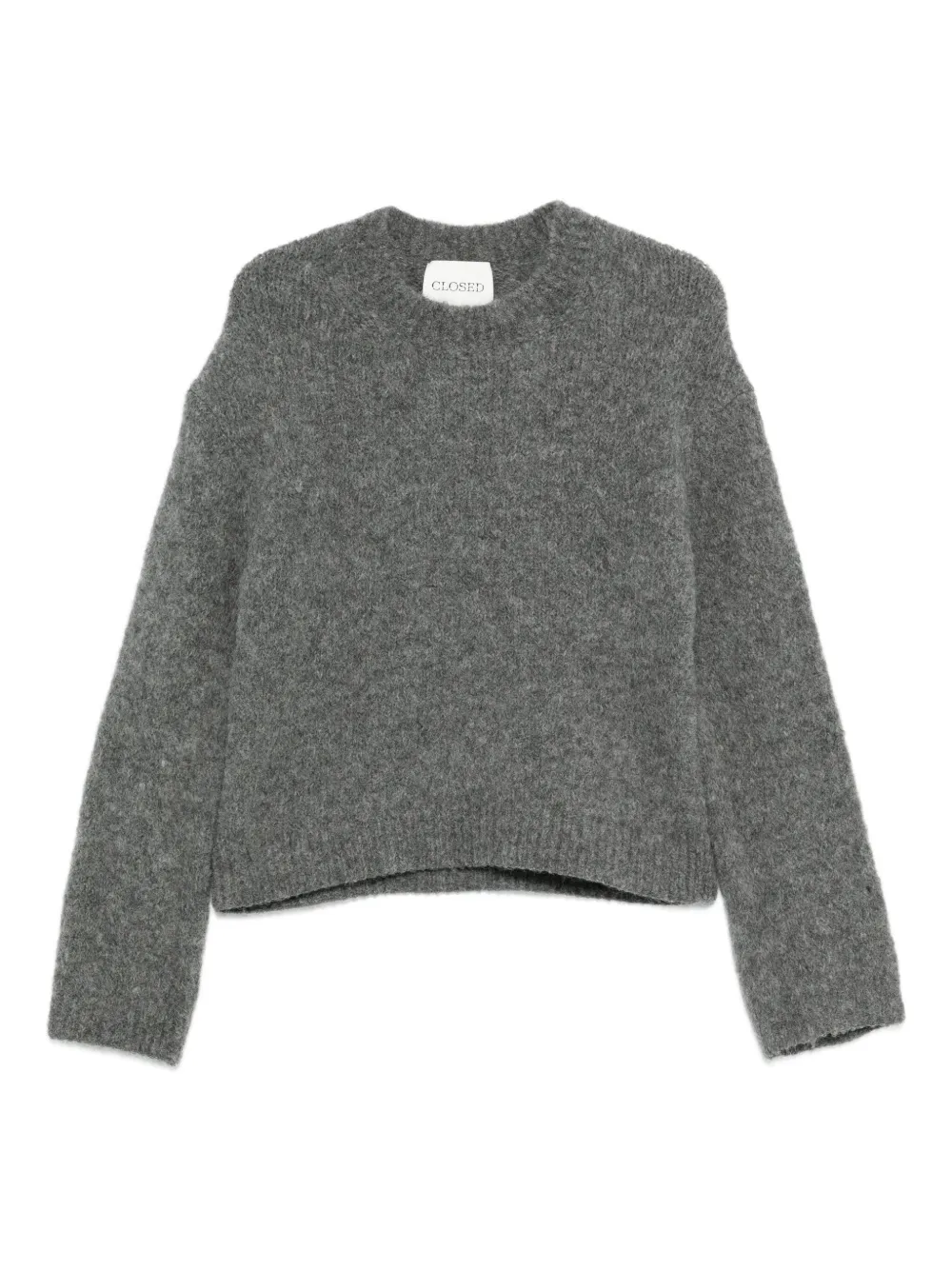 Closed Round-neck Sweater In Gray