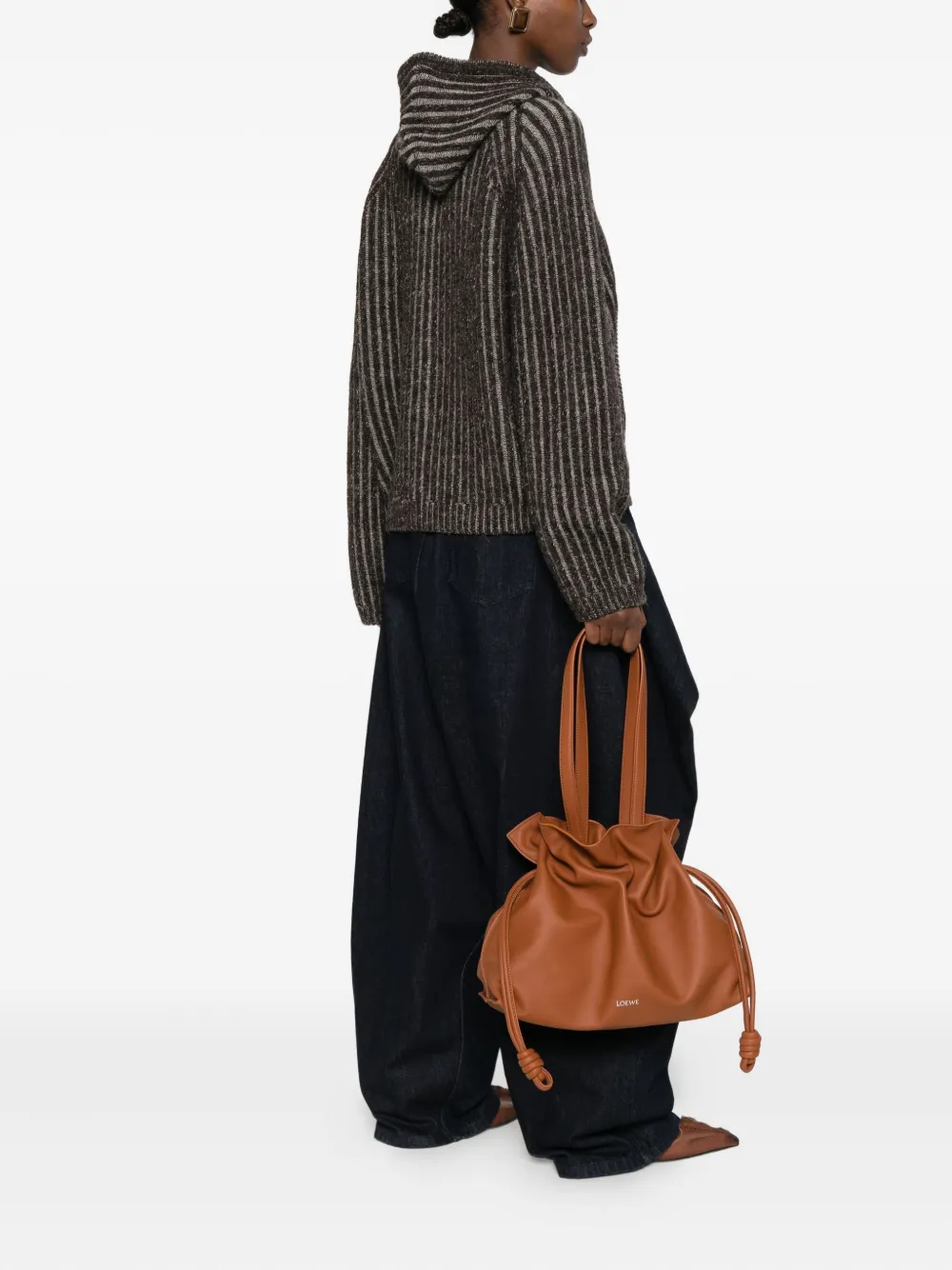 LOEWE Flamenco schoudertas met trekkoord - Bruin