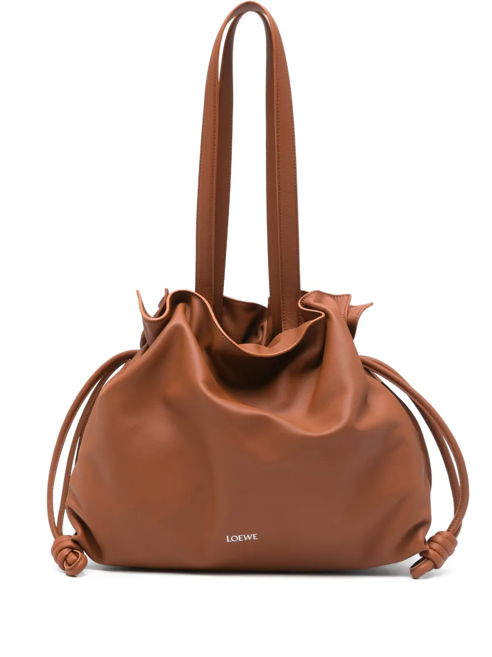 LOEWE Borsa a spalla Flamenco con coulisse - Marrone