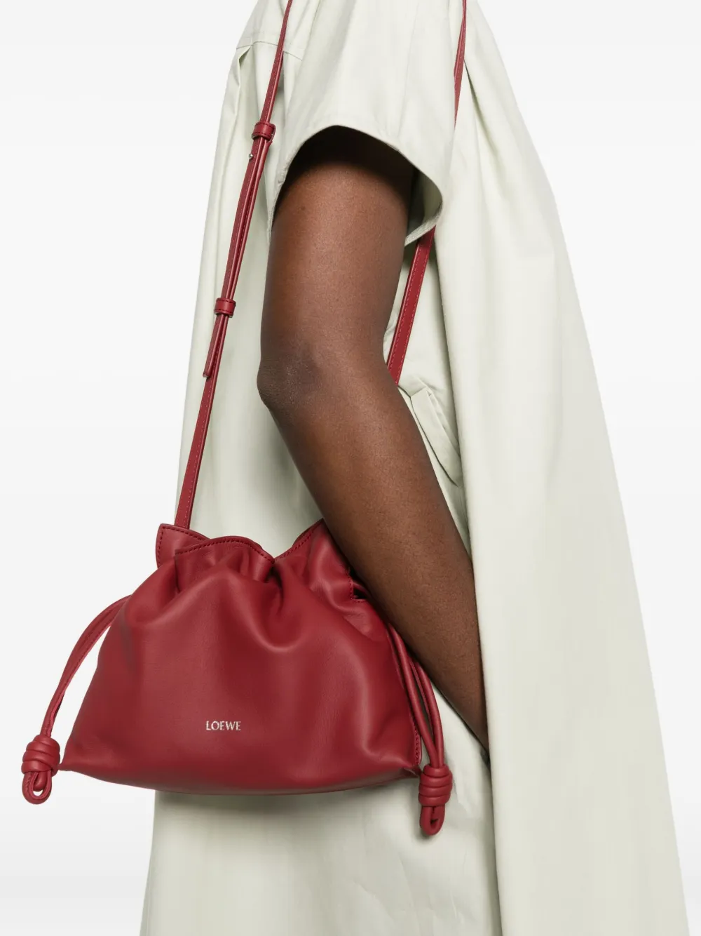 LOEWE Flamenco mini-clutch met trekkoord - Rood