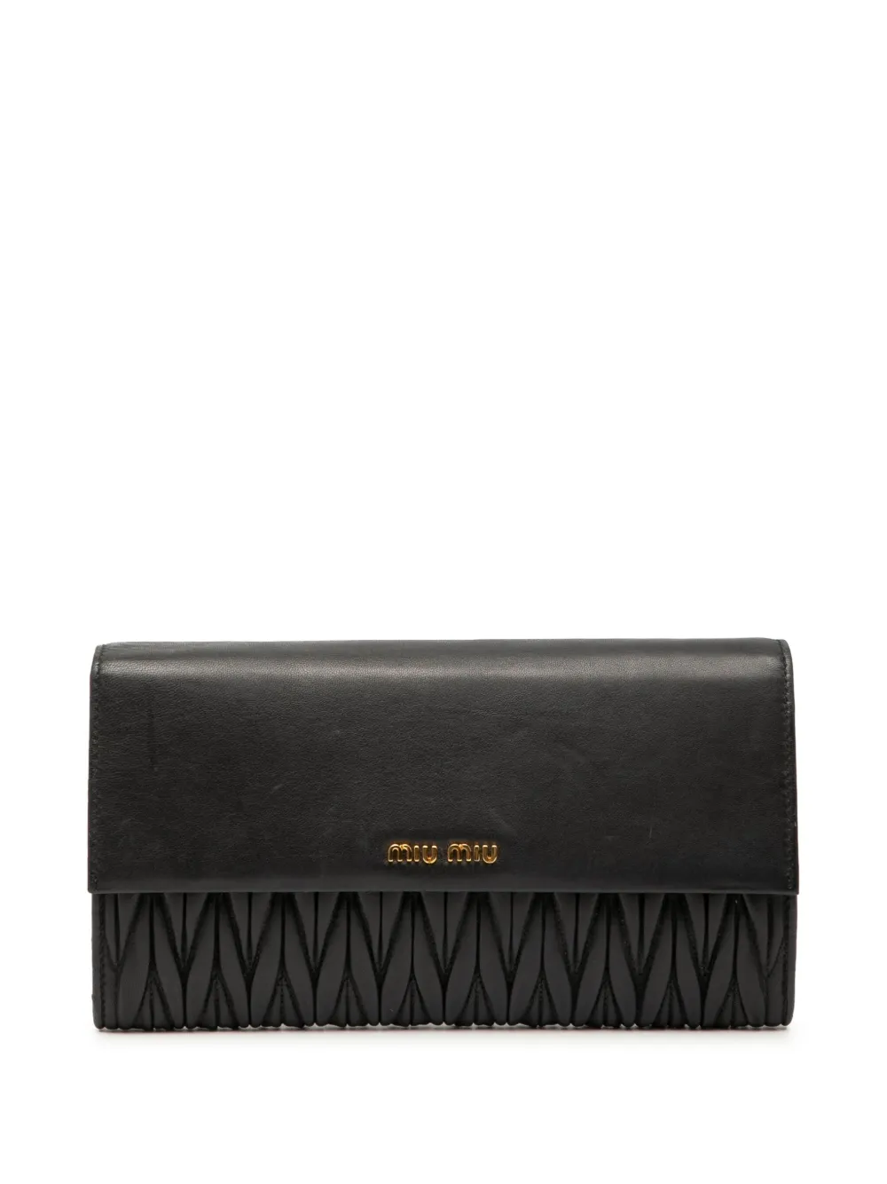 Miu Miu Pre-Owned 2010-2025 Matelasse Nappa Leather clutch bag - ブラック Miu Miu Pre-Owned 2010-2025 Matelasse Nappa Leather clutch bag - ブラック