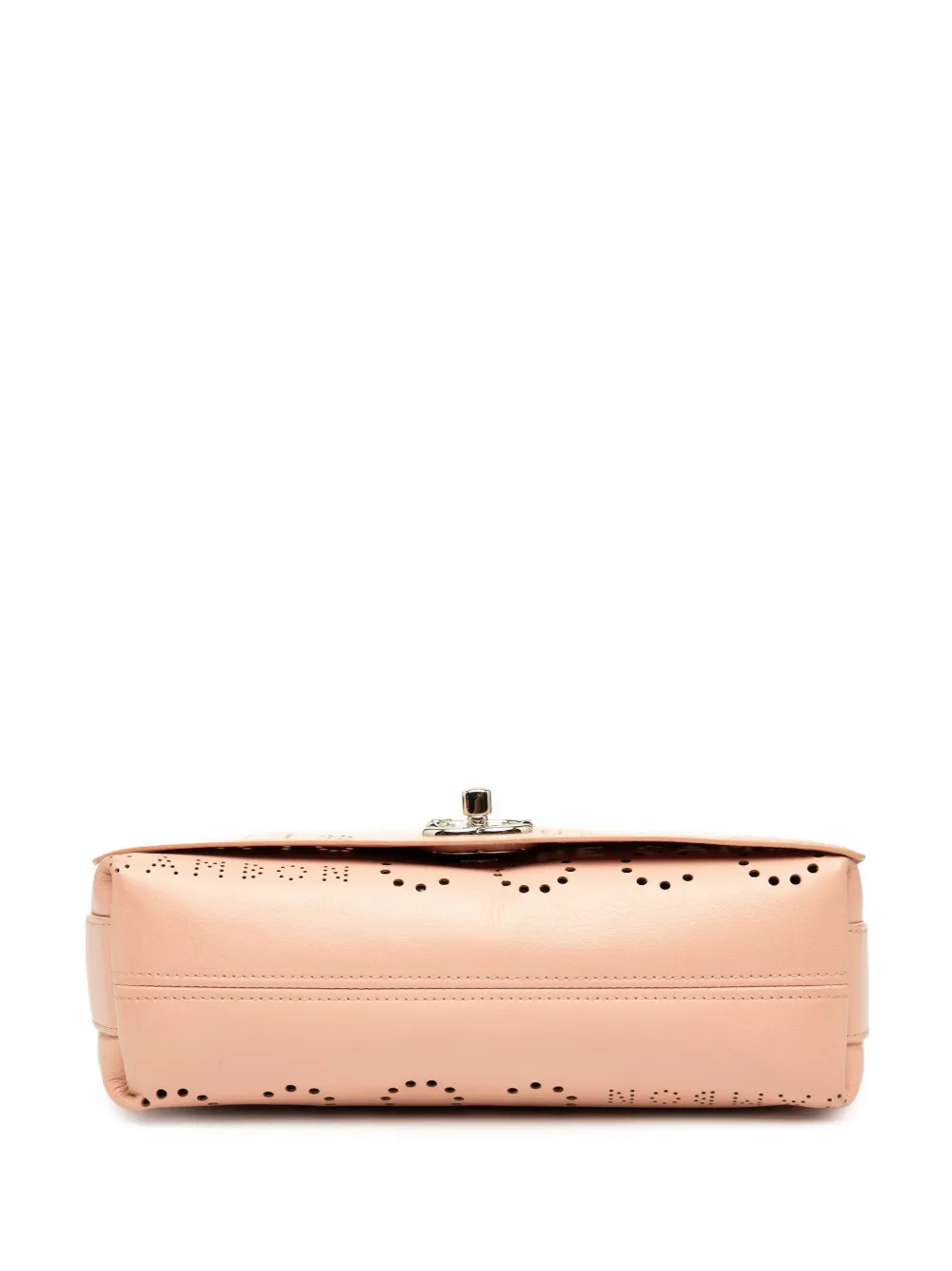 Pre-owned Chanel 2019 Perforated Calfskin Logo Eyelet Flap Bag Crossbody Bag In Pink