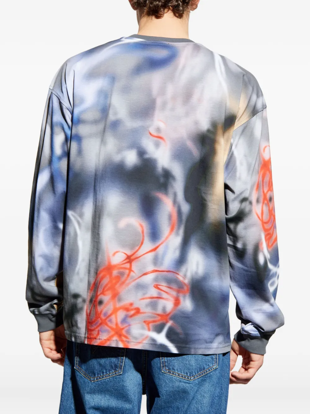 Diesel T-Boxt Ls V4 T-shirt met lange mouwen en grafische print Grijs