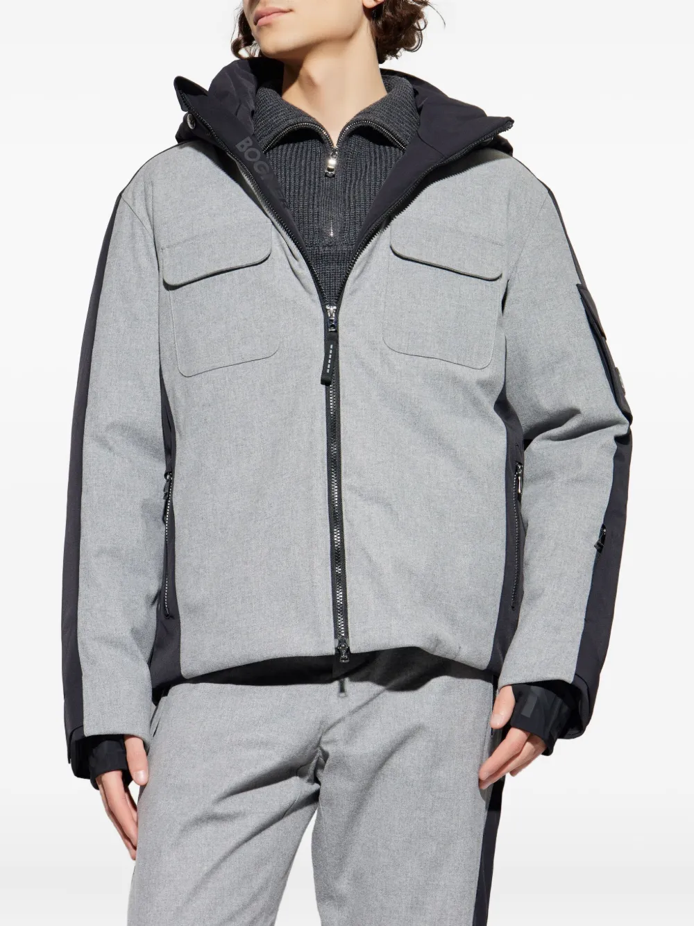 Bogner Cobeyn Flap-pockets Hooded Jacket In Gray