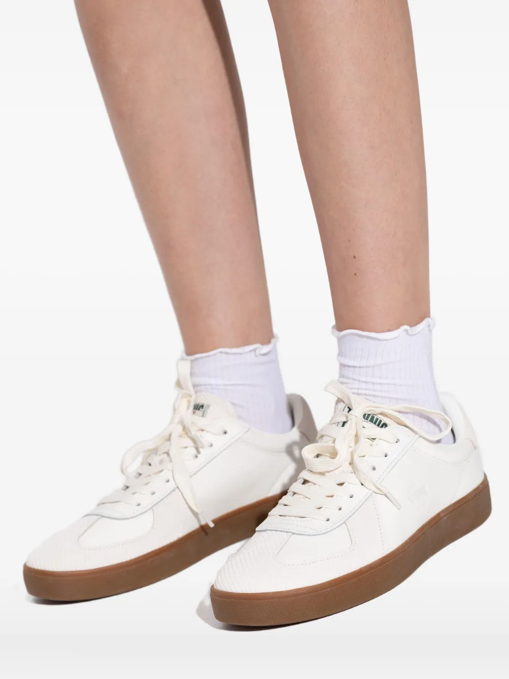 Lacoste Baseshot Pro sneakers met ribfluwelen vlakken Wit