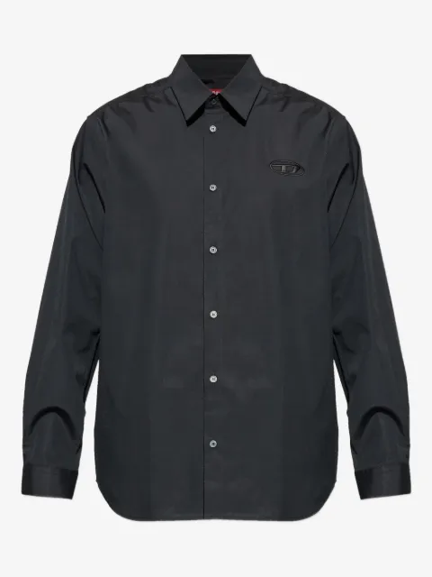 Diesel stretch poplin shirt with embroidery