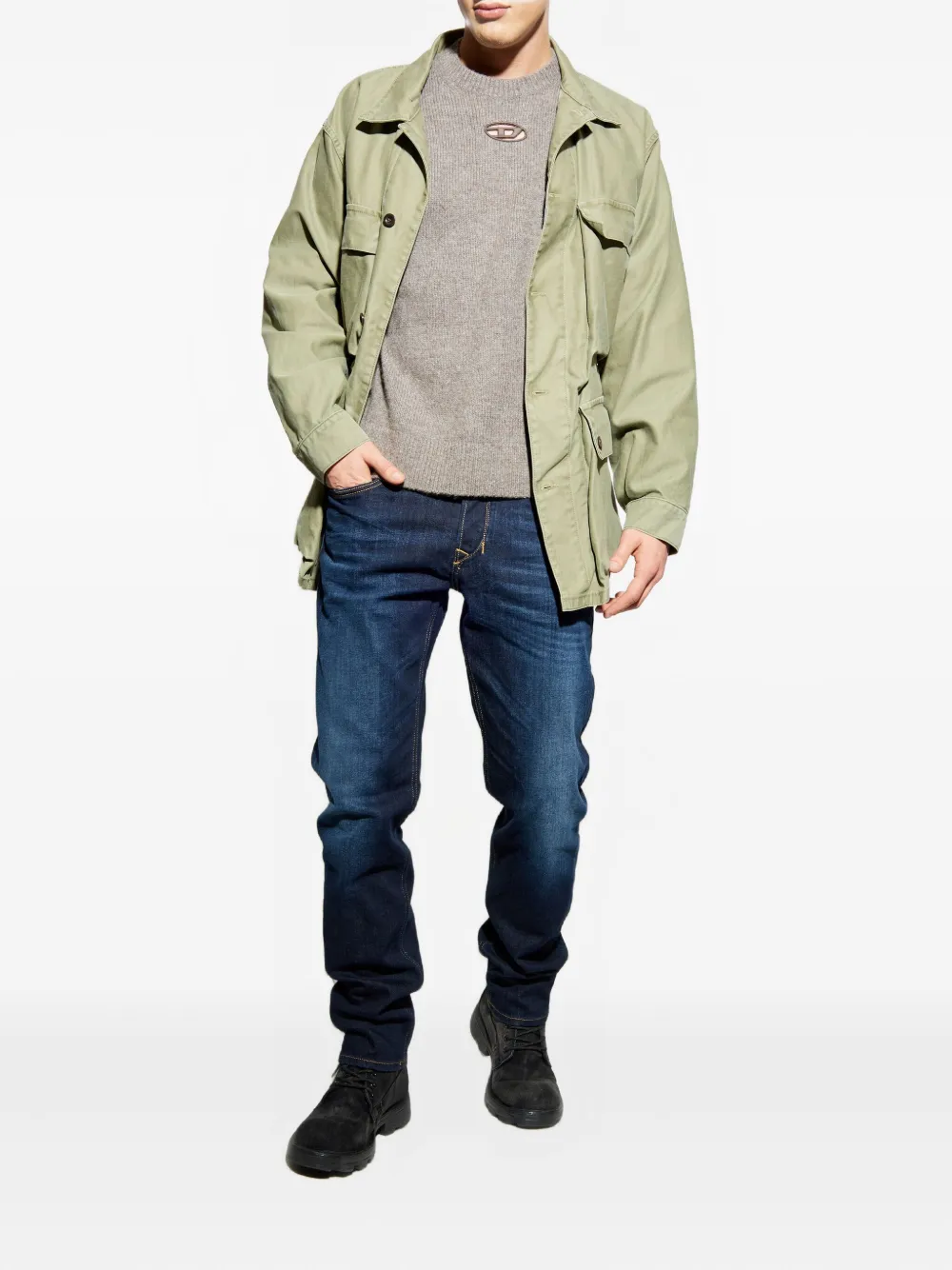 Diesel K-Areeso logo cut-out sweater - Beige