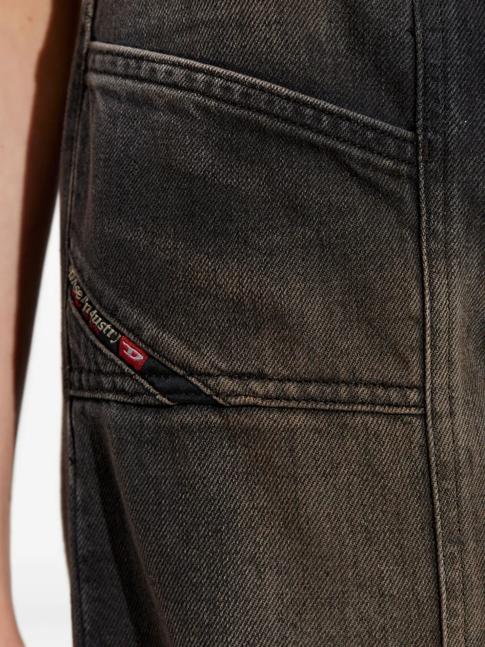 Diesel Black Cotton Relaxed Fit Jeans In Gray