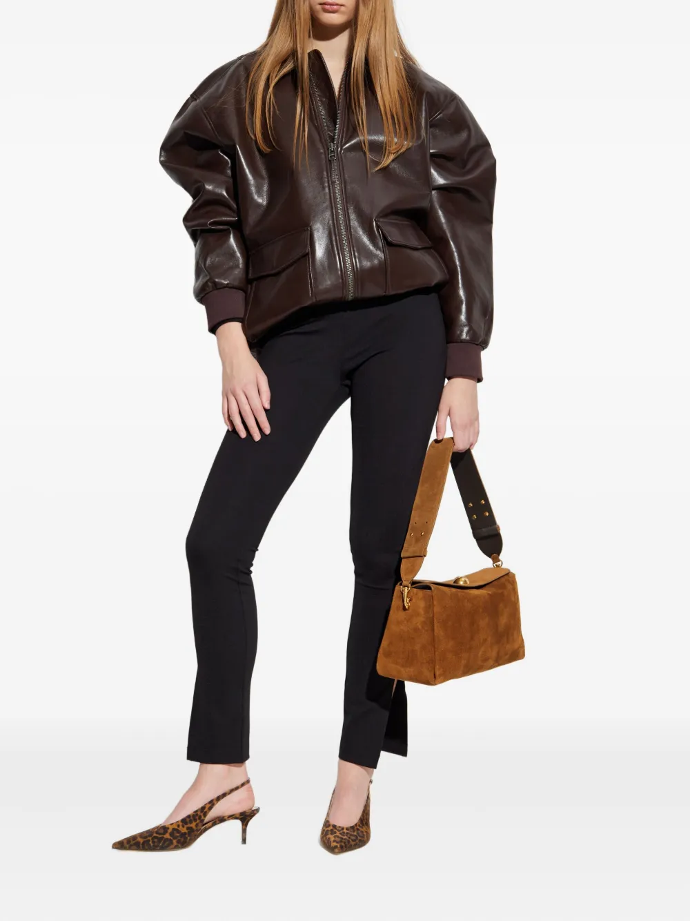 ANINE BING Kylie split-cuffs trousers - Zwart