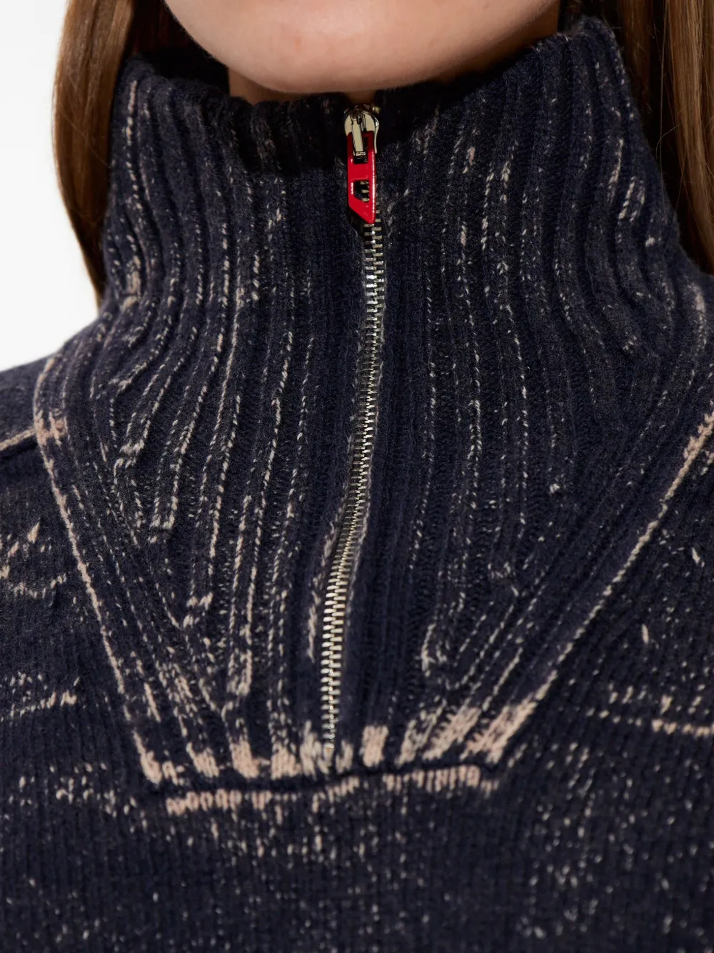 Diesel M-Marcellette trui met halve rits Blauw