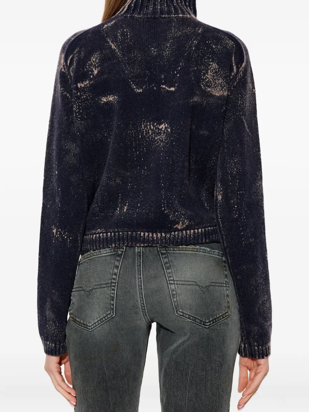 Diesel M-Marcellette trui met halve rits Blauw