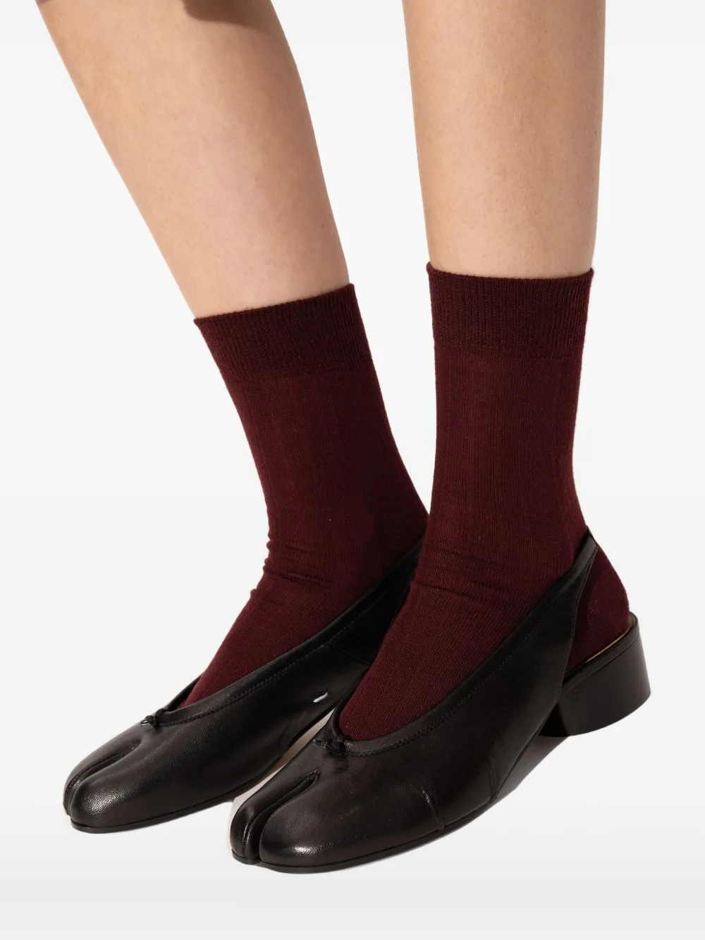 Maison Margiela 30mm Tabi Slingback Heeled Pumps In Black