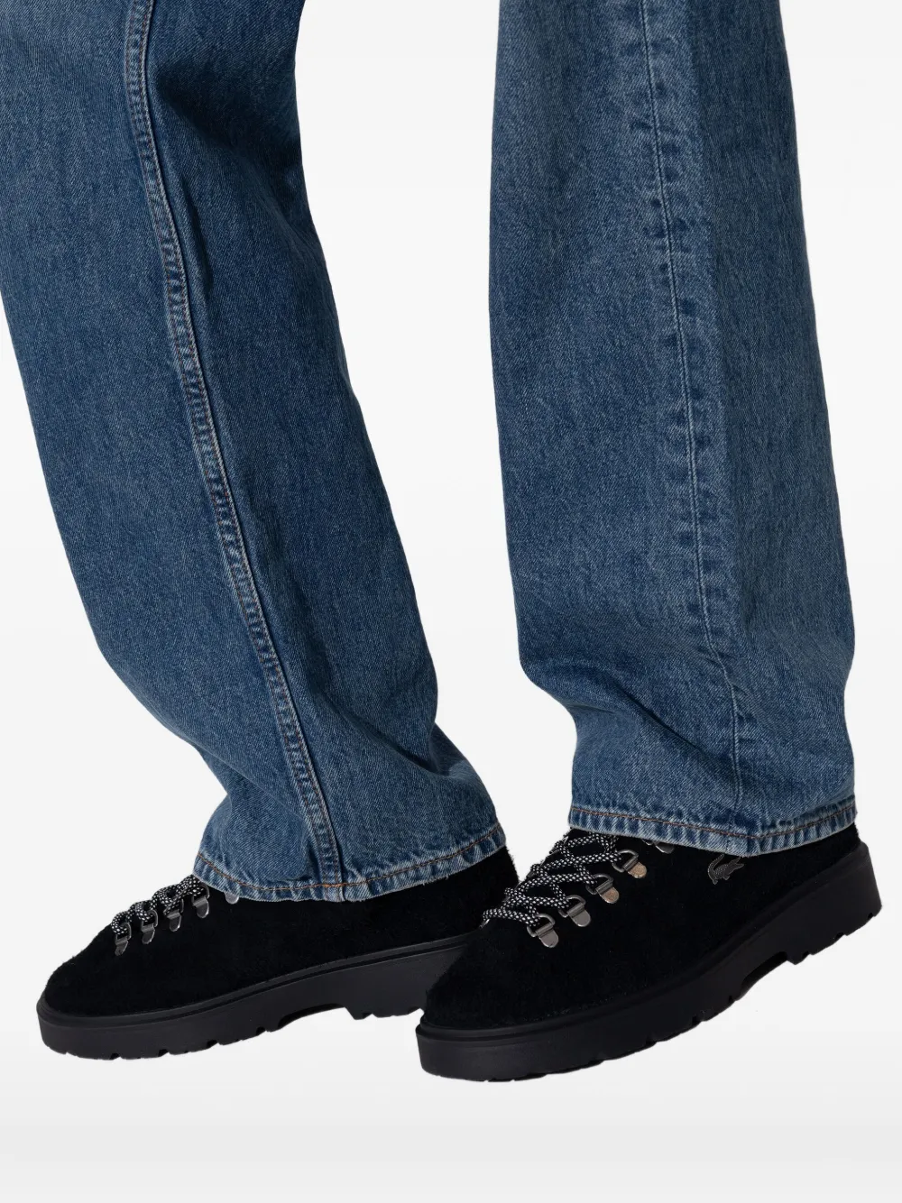 Lacoste Baseshot Logo Lace-up Sneakers In Black