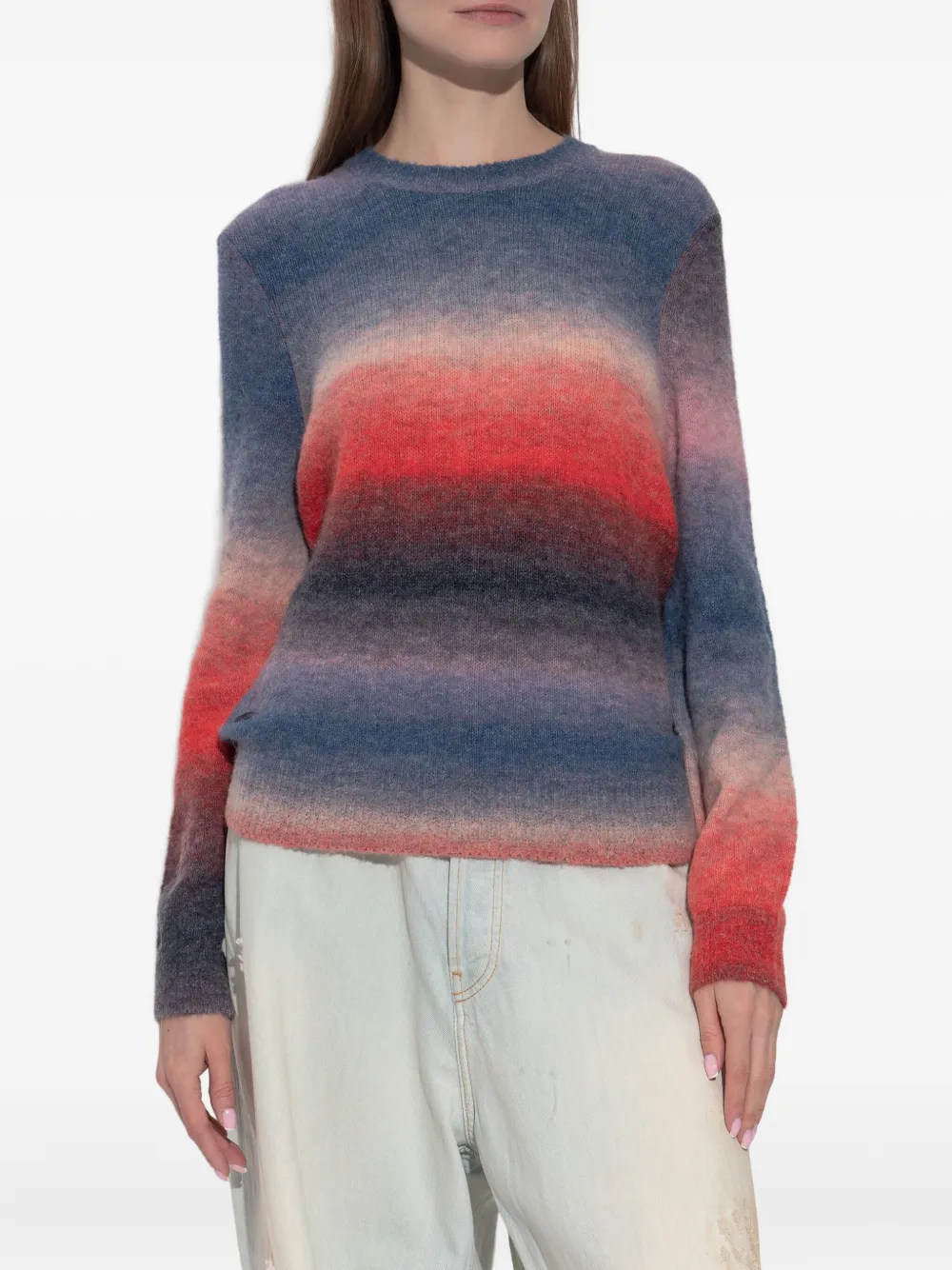 Lacoste Striped Sweater In Blue