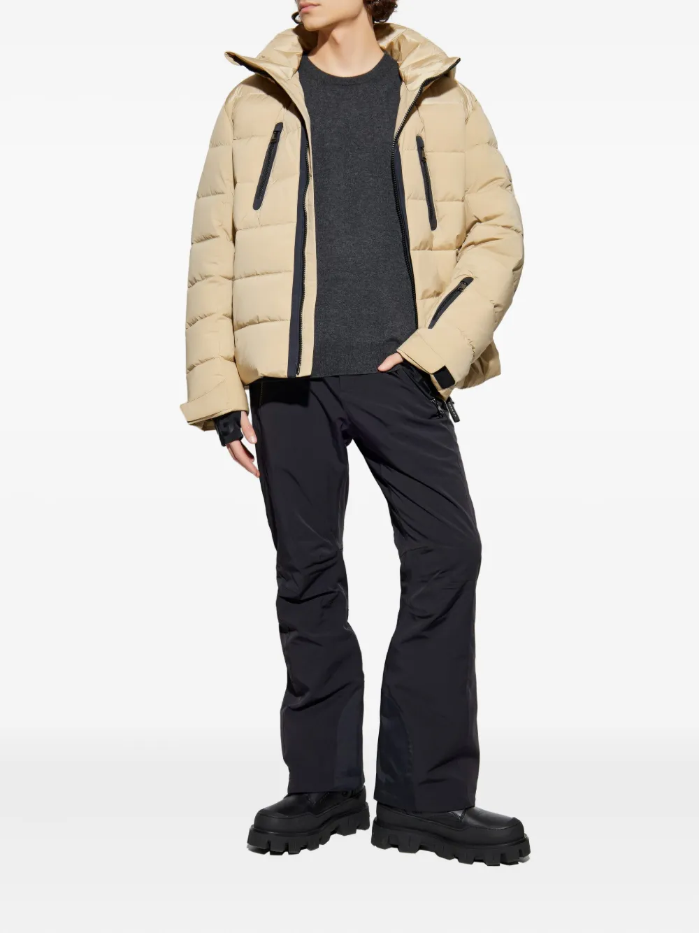 Bogner Hooded Zipped Padded Jacket In Neutral
