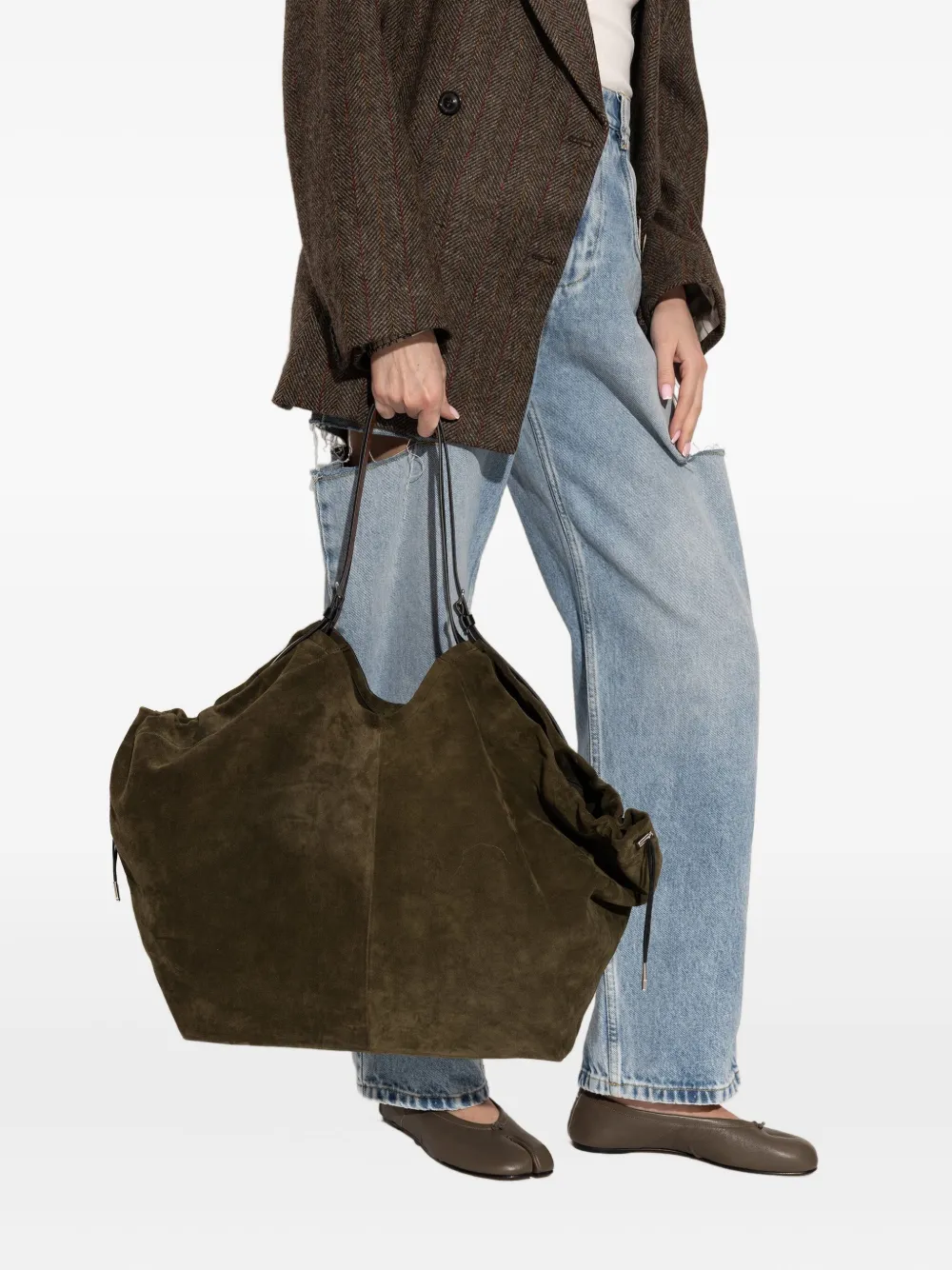 Maison Margiela drawstring handle tote bag - Groen