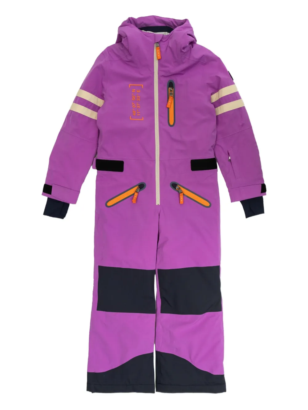 Bogner Kids striped hooded snowsuit - Viola