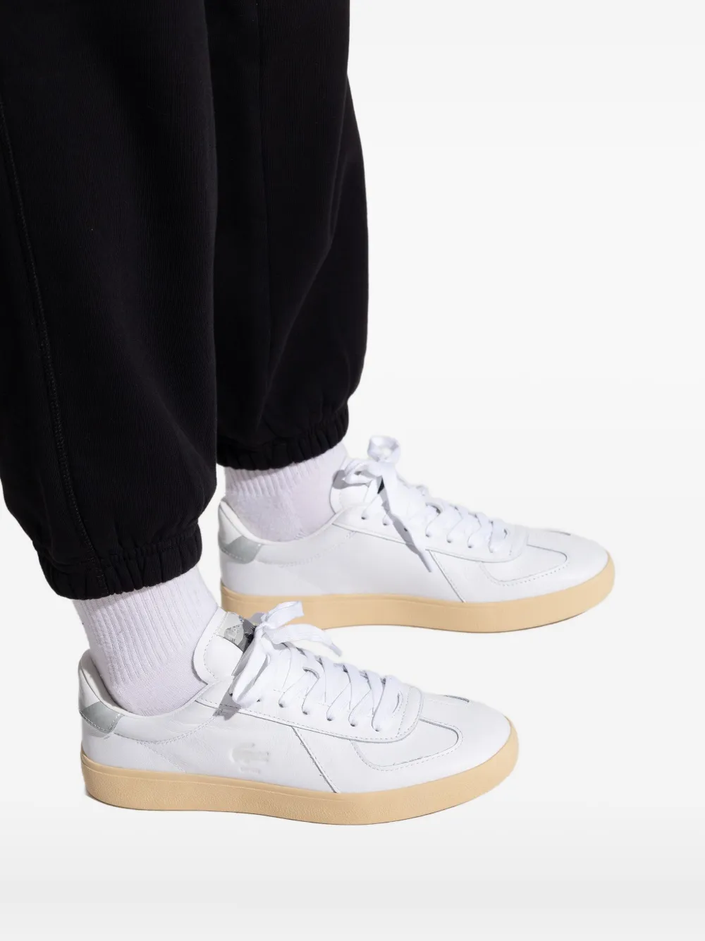 Lacoste Baseshot Pro Leather Sneakers In Animal Print