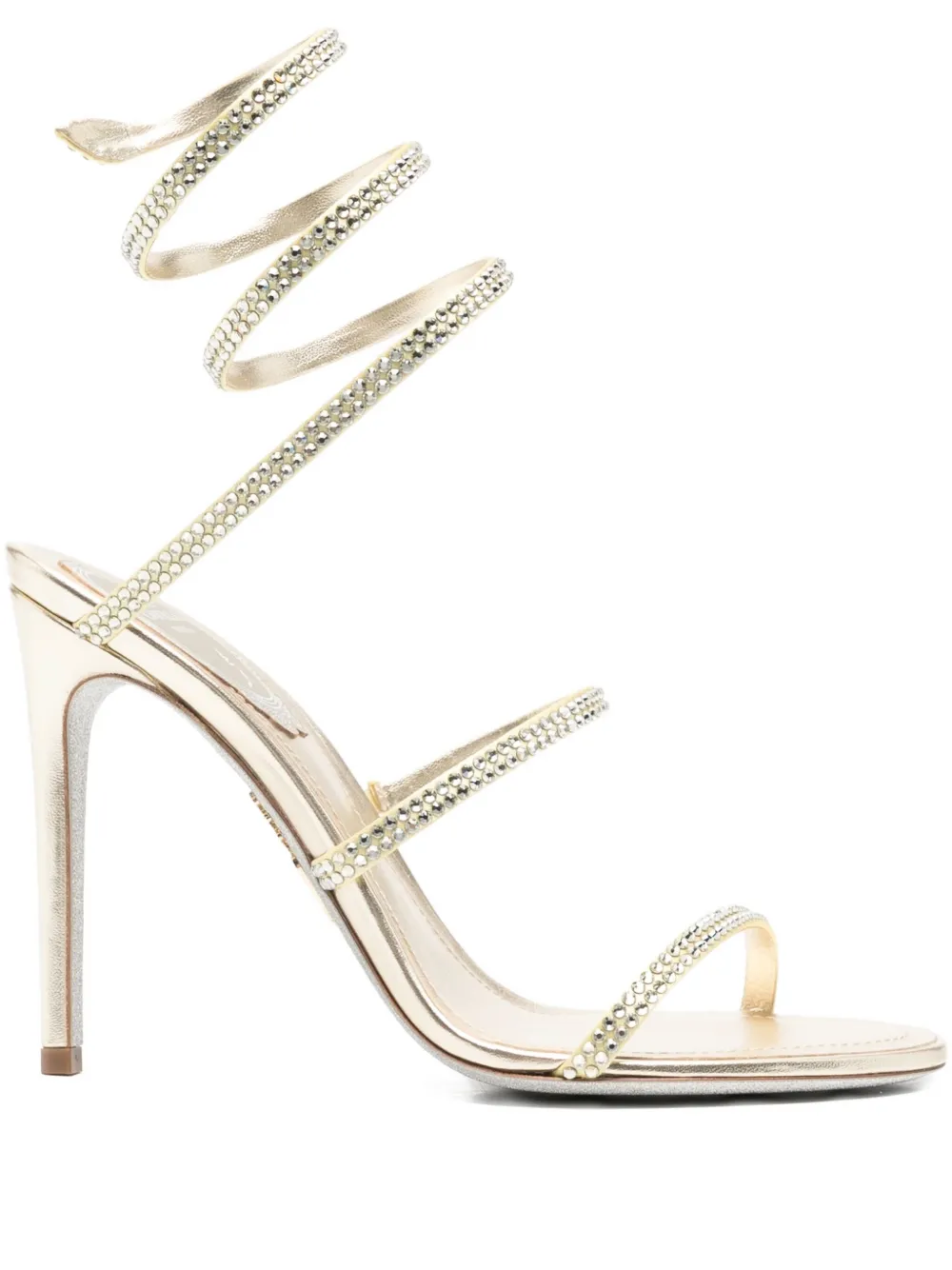 René Caovilla 105mm Cleo spiral heeled sandals - イエロー René Caovilla 105mm Cleo spiral heeled sandals - イエロー