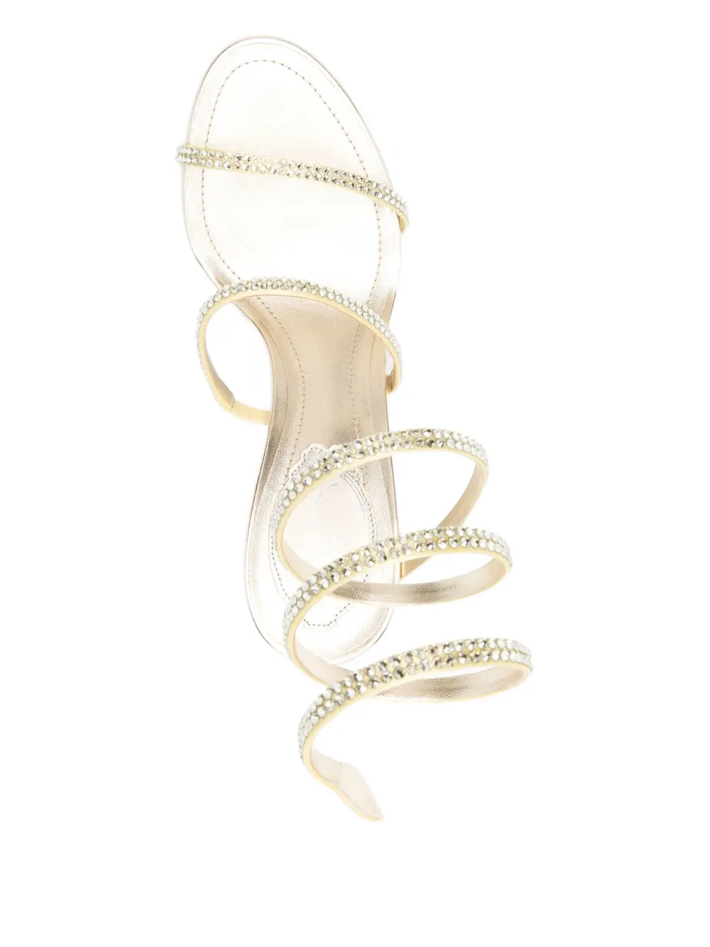 René Caovilla 105mm Cleo Spiral Heeled Sandals In Gold