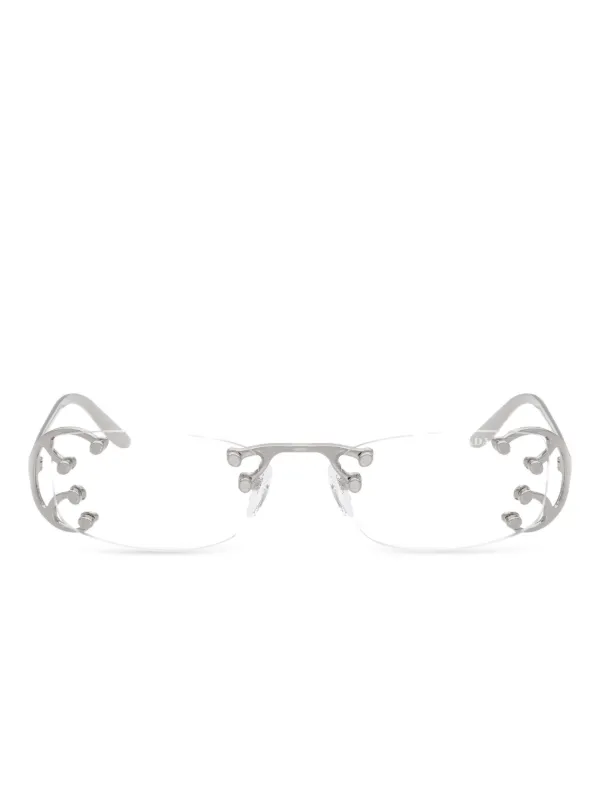 Prada Eyewear リムレスメガネフレーム | シルバートーン | FARFETCH JP
