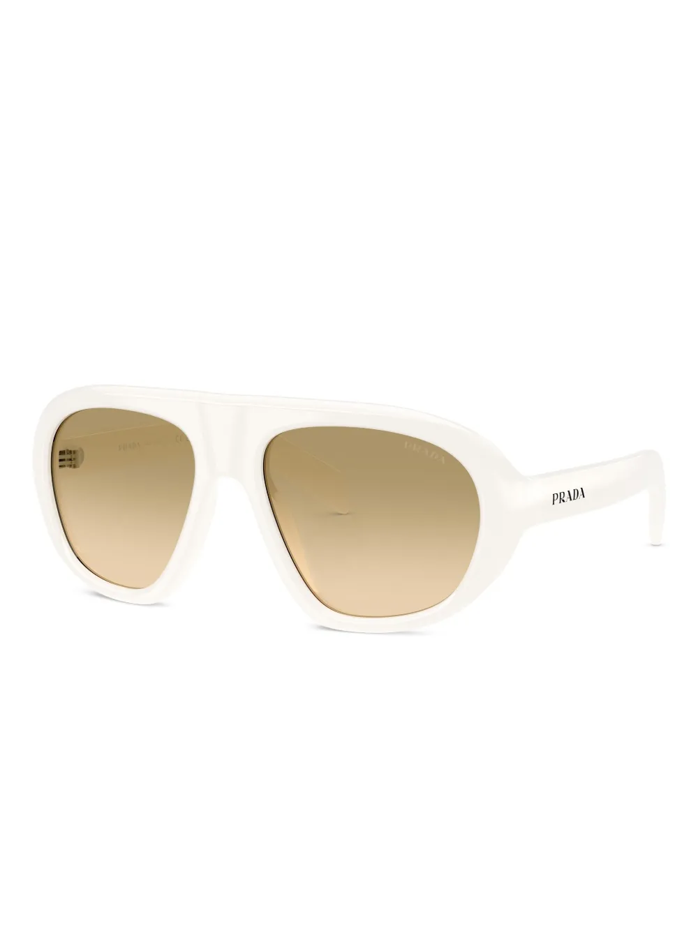Prada Eyewear Zonnebril met piloten montuur Wit