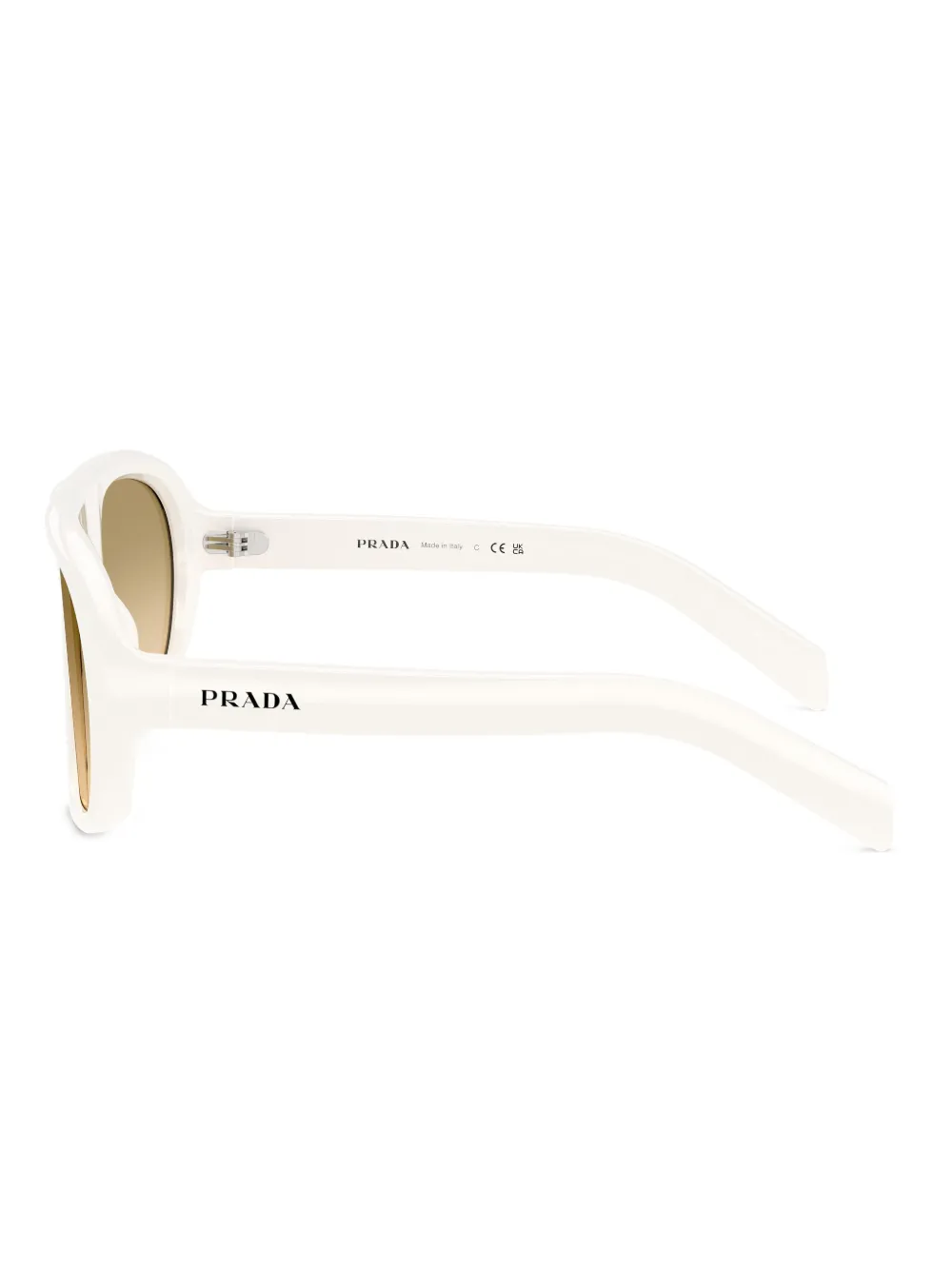 Prada Eyewear Zonnebril met piloten montuur Wit