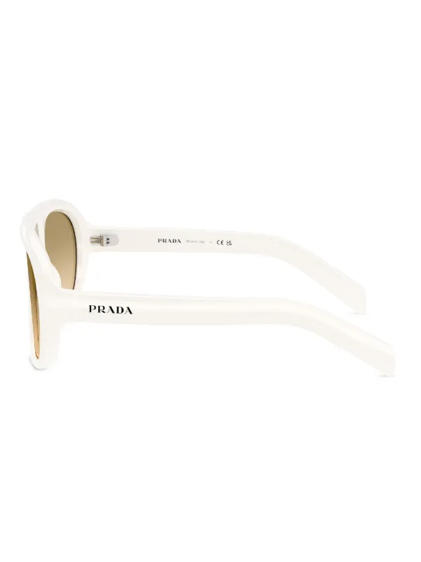 Prada Eyewear パイロット サングラス | ホワイト | FARFETCH JP