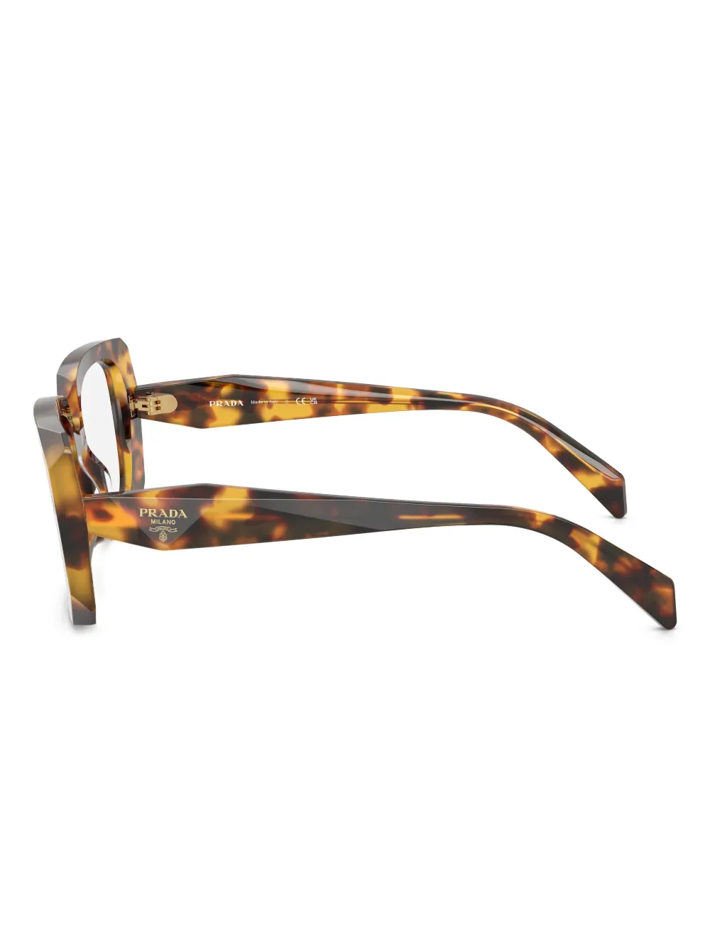 Prada Eyewear Bril met vierkant montuur en schildpadschild-effect Bruin