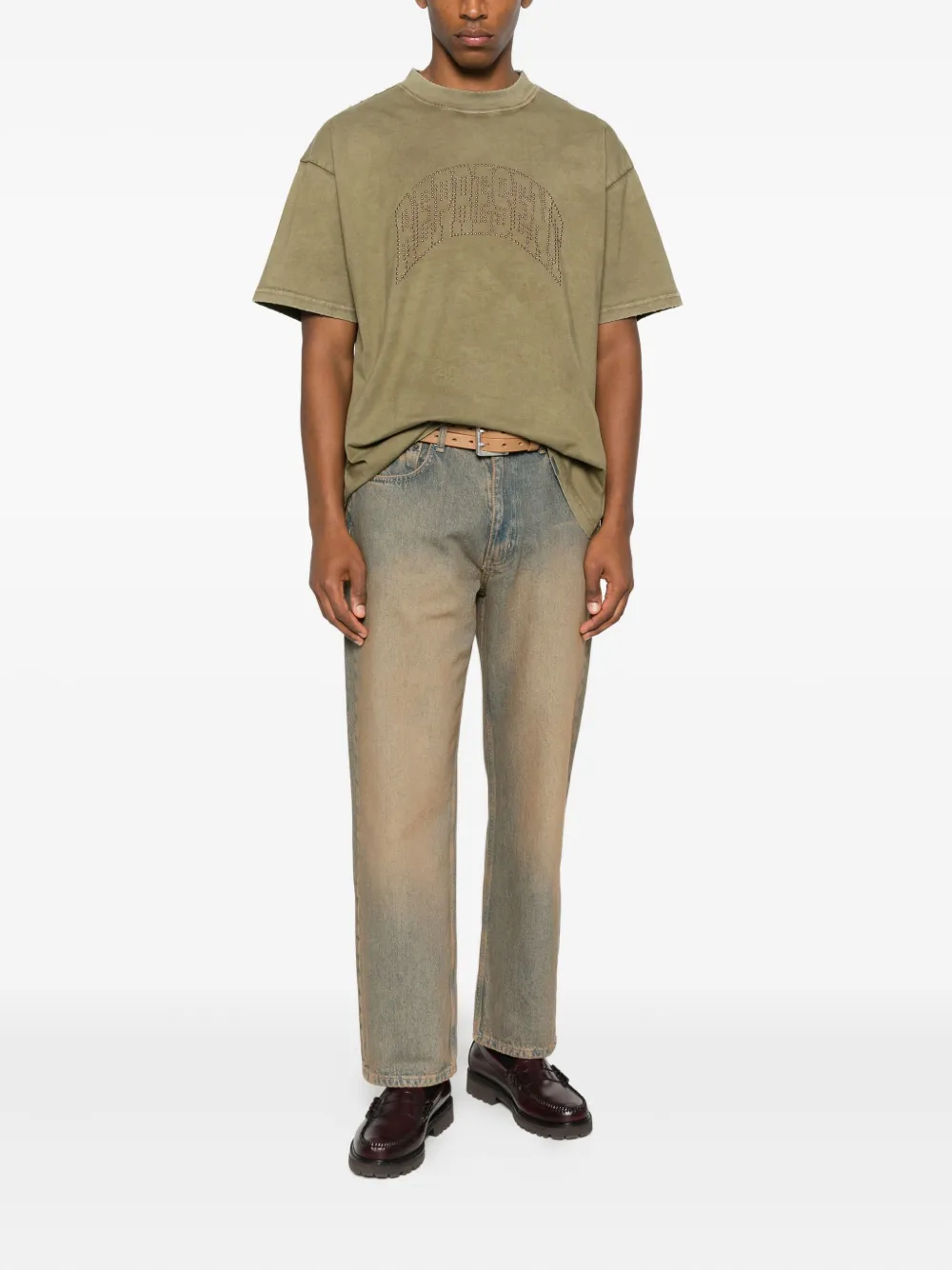 Represent T-shirt met logo van studs - Groen