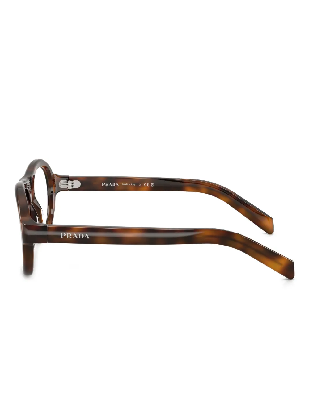 Prada Eyewear Bril met rond montuur Bruin
