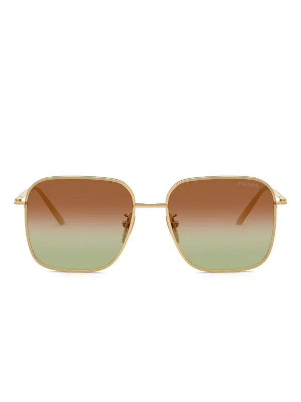 Prada Eyewear スクエアフレーム サングラス | ゴールドトーン