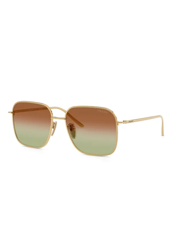 Prada Eyewear スクエアフレーム サングラス | ゴールドトーン